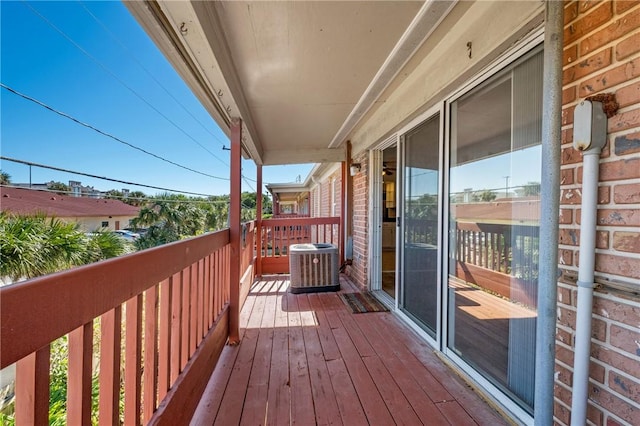 balcony with central AC unit