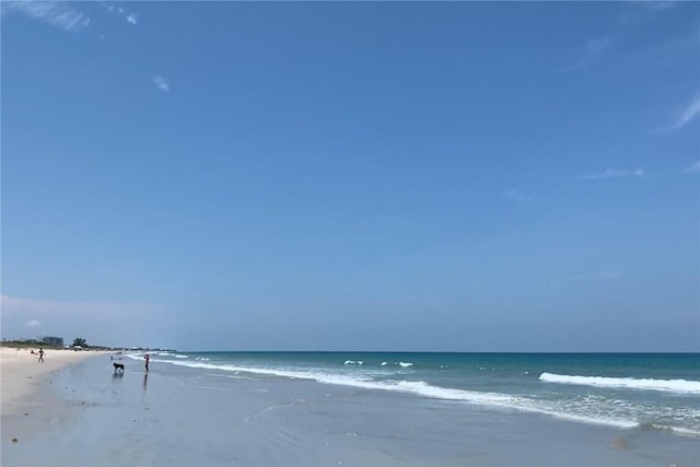 property view of water featuring a view of the beach