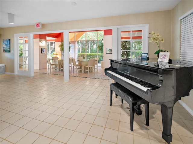 misc room featuring light tile patterned floors