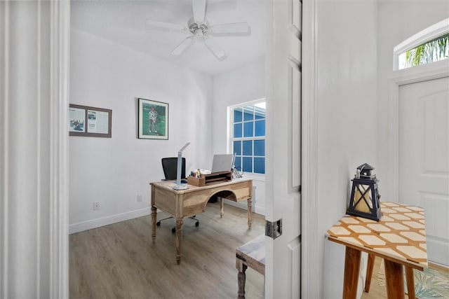 3612 2nd St SW, Vero Beach, FL 32968 - office featuring wood finished floors and ceiling fan
