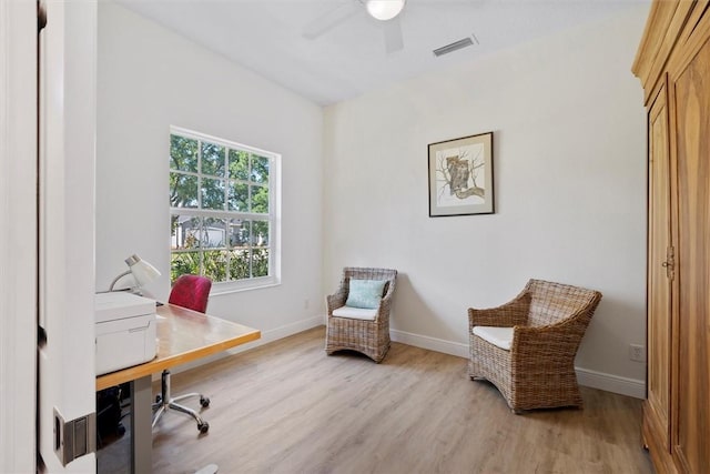 3612 2nd St SW, Vero Beach, FL 32968 - office featuring a ceiling fan and wood finished floors