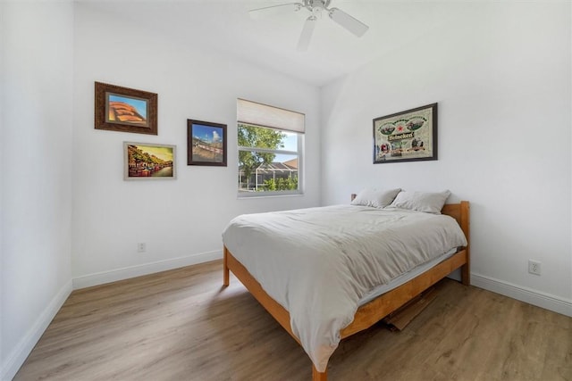 3612 2nd St SW, Vero Beach, FL 32968 - bedroom featuring light wood-style flooring and ceiling fan