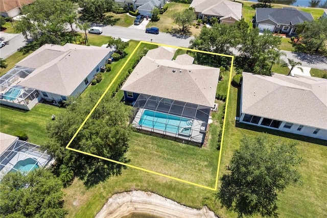 3612 2nd St SW, Vero Beach, FL 32968 - aerial view of residential area featuring property boundaries highlighted and a pool area