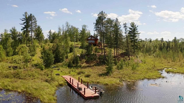 exterior space featuring a water view