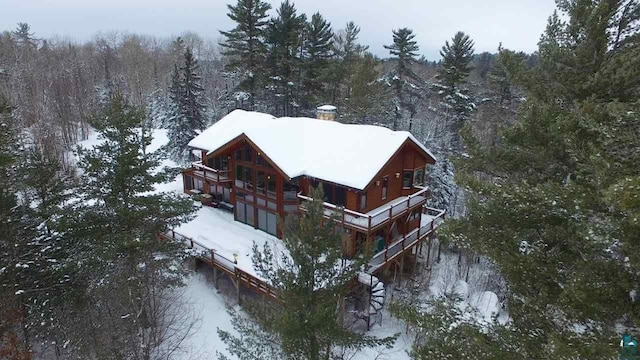 view of snowy aerial view