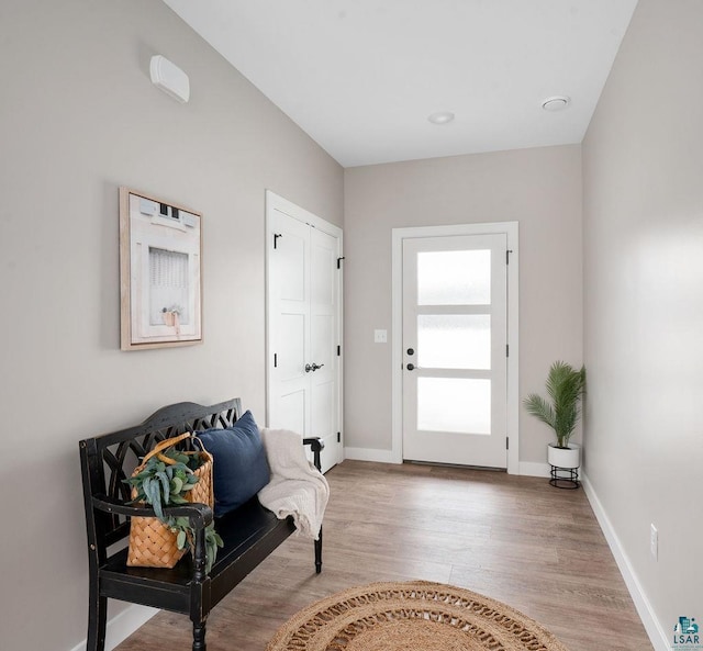 entrance foyer featuring light wood-type flooring