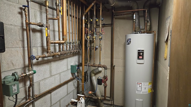 utility room with water heater