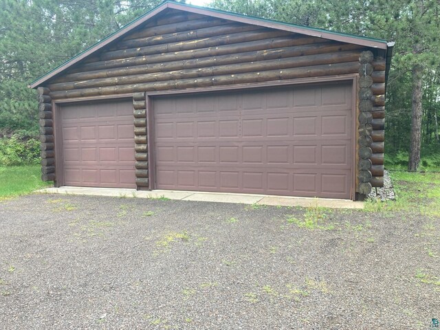 view of garage