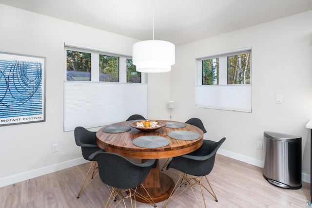 dining area featuring light hardwood / wood-style floors