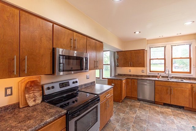 kitchen with stainless steel appliances and sink