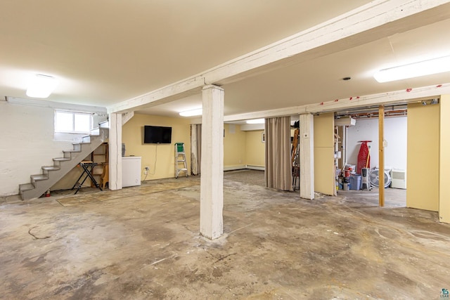 basement with washer / clothes dryer