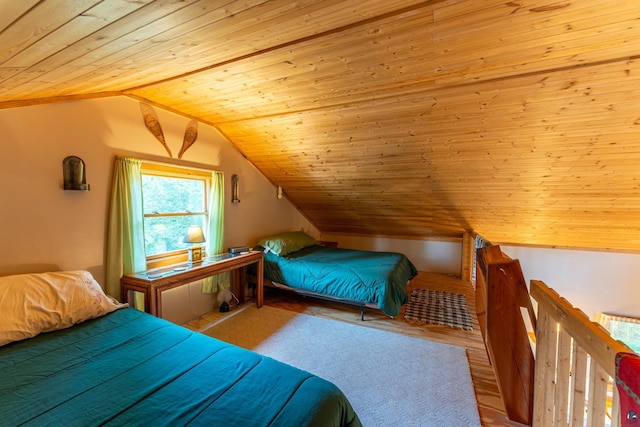 296 Shady Ln, Ely, MN 55731 - bedroom with vaulted ceiling, wood ceiling, and wood finished floors