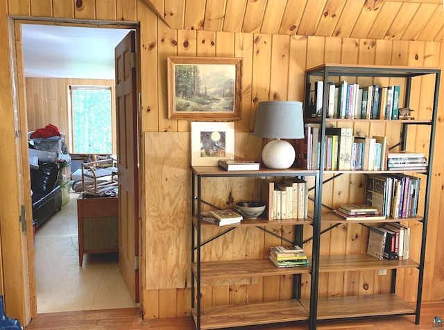 interior details with wooden walls