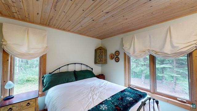 bedroom featuring wood ceiling