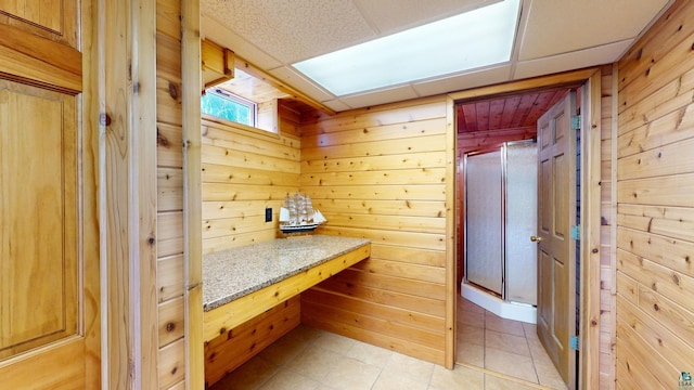 view of sauna / steam room with tile patterned flooring