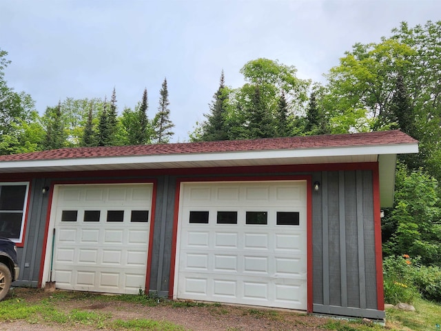 view of garage