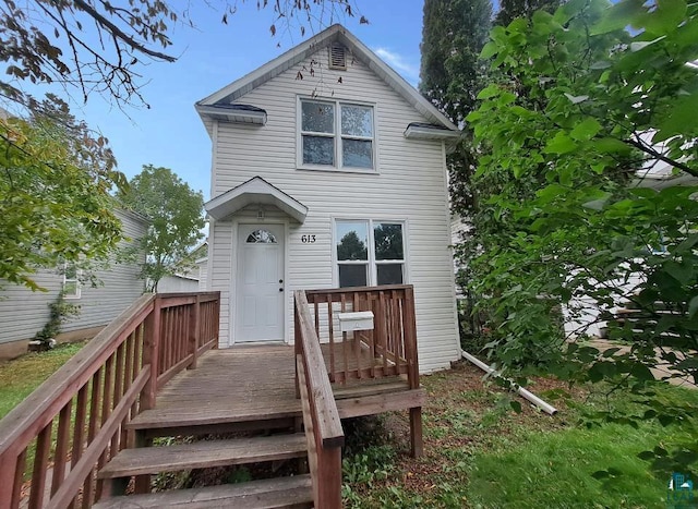 exterior space featuring a wooden deck