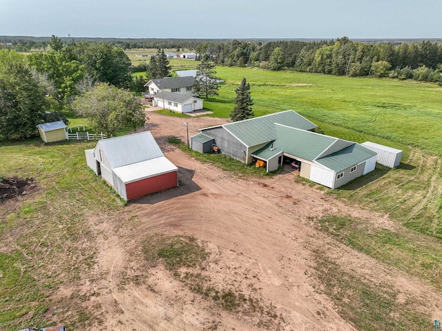 aerial view with a rural view