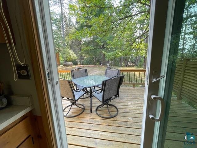 view of wooden deck