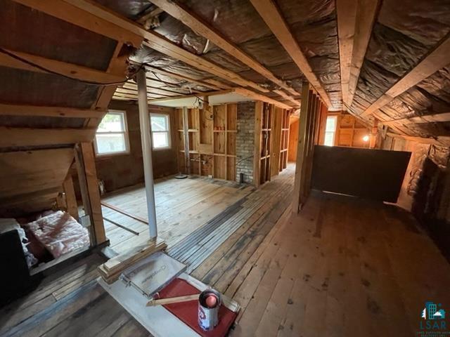 view of unfinished attic