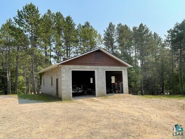 view of garage