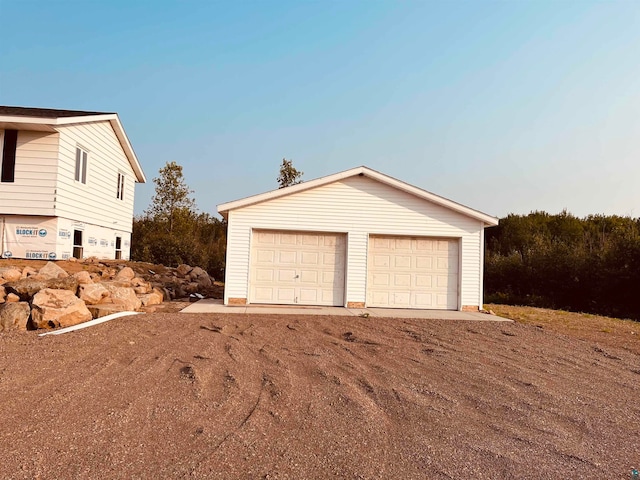 view of garage