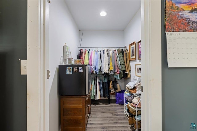 spacious closet with wood-type flooring