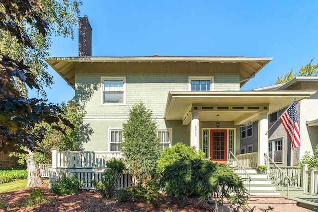 view of front of home with a porch