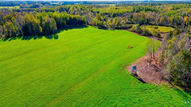 bird's eye view with a rural view