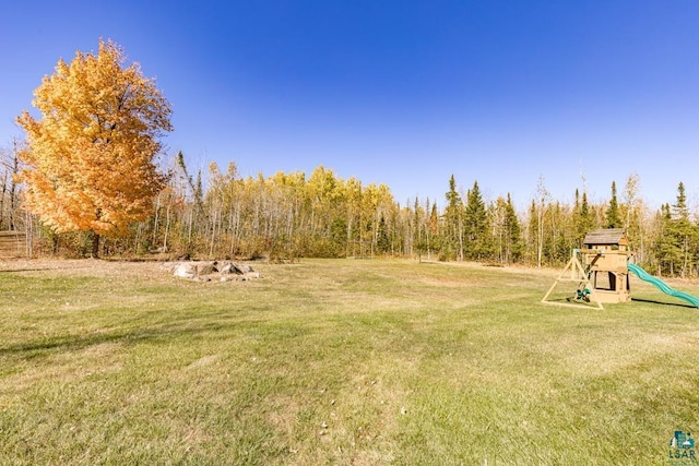 view of yard featuring a playground