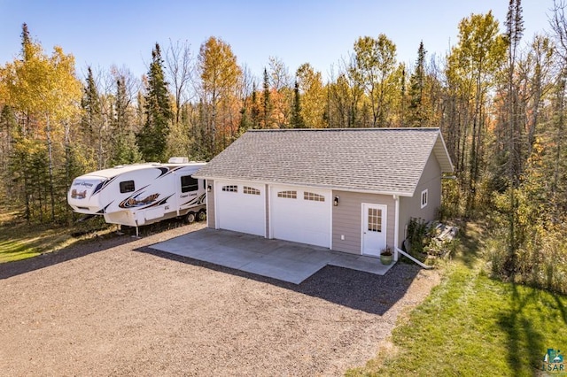 view of garage