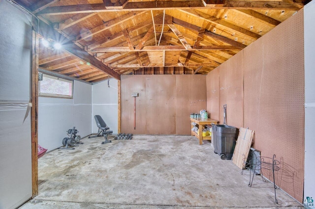 misc room featuring vaulted ceiling