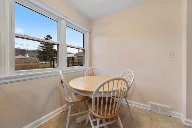 view of tiled dining room