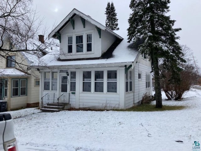 view of front of home featuring central AC