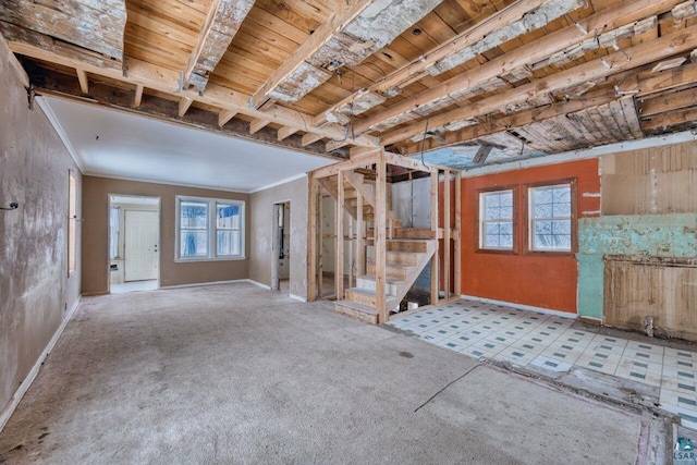 miscellaneous room featuring ornamental molding