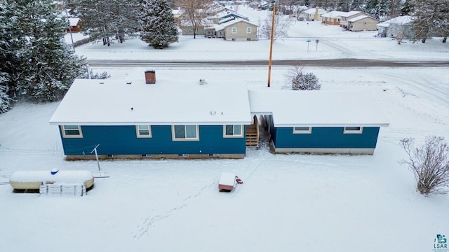 view of snowy aerial view