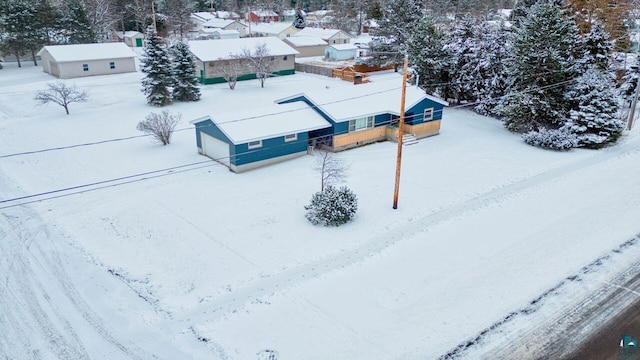 view of snowy aerial view