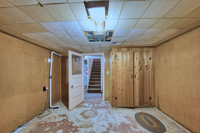 818 Douglas Ave, Eveleth, MN 55734 - finished below grade area with stairway and wooden walls