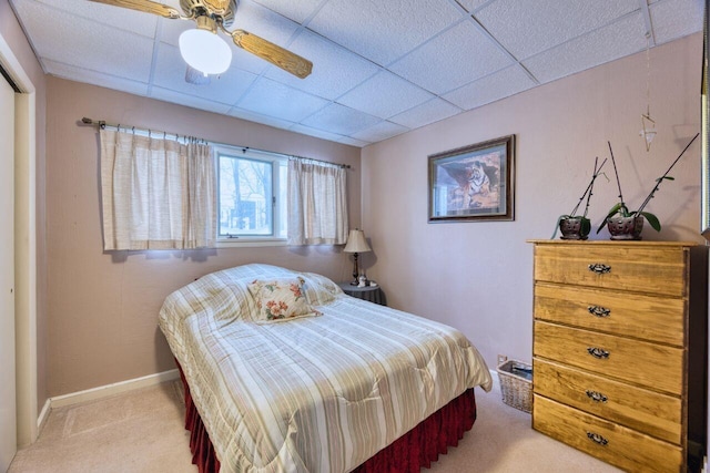 818 Douglas Ave, Eveleth, MN 55734 - bedroom featuring carpet flooring, a drop ceiling, and baseboards