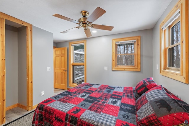 bedroom with ceiling fan