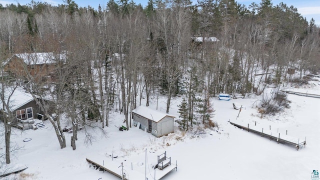 view of snowy aerial view