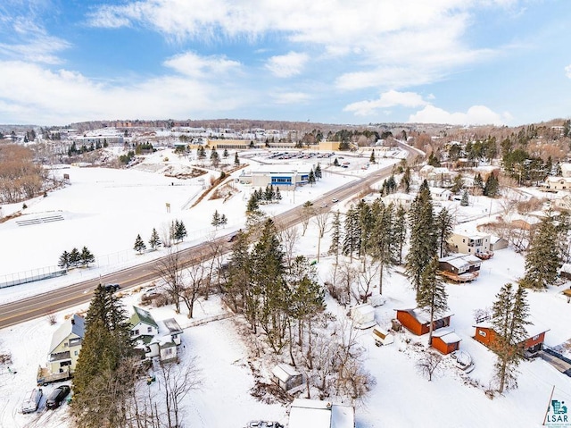 view of snowy aerial view