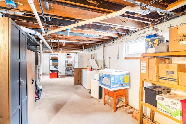 basement with independent washer and dryer