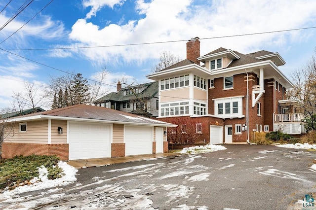 exterior space with a garage