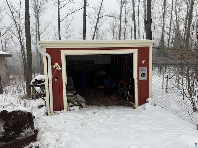 view of snow covered structure