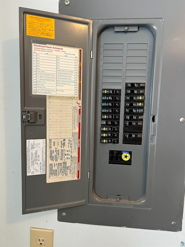 utility room featuring electric panel