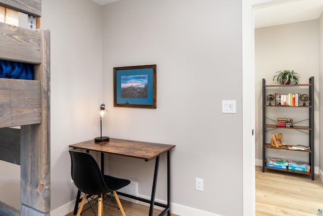 office featuring light hardwood / wood-style floors