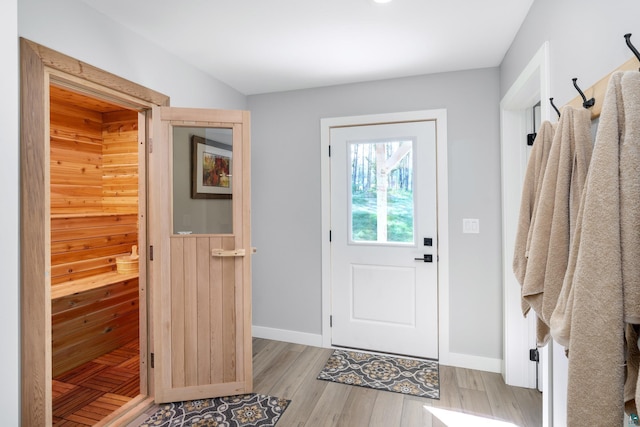 entryway featuring light hardwood / wood-style floors