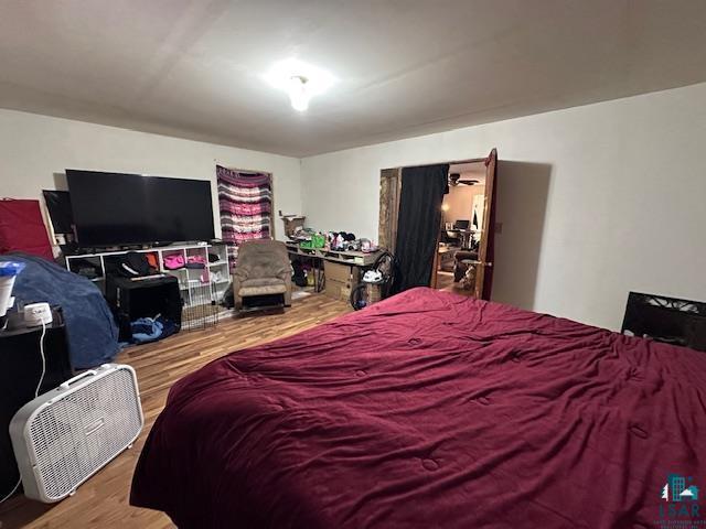 bedroom featuring wood-type flooring