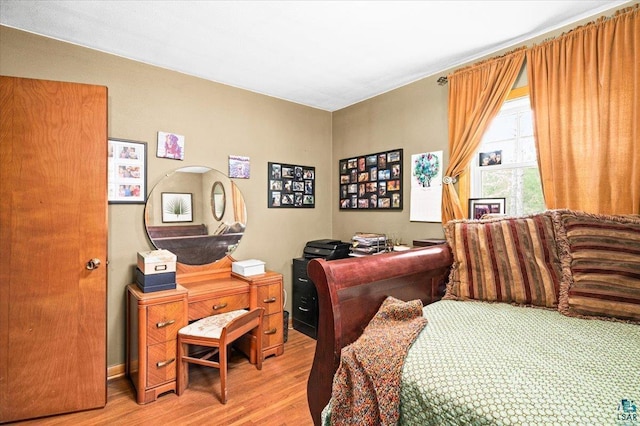 bedroom featuring light hardwood / wood-style flooring